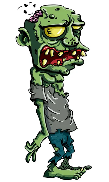 Cartoon zombie isolated on white — Stock Vector