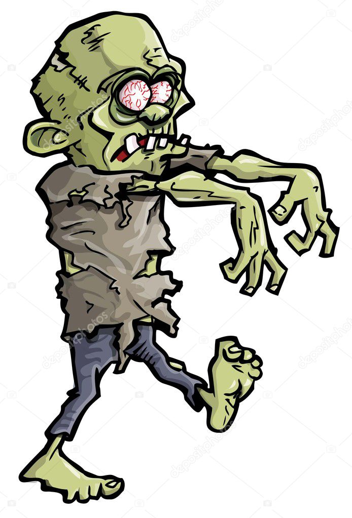  dessin  anim  d une main de zombie  vert  Image vectorielle 