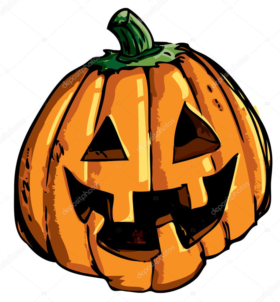 Cartoon Carved Pumpkins Cartoon Of Smiling Halloween Carved Pumpkin — Stock Vector 