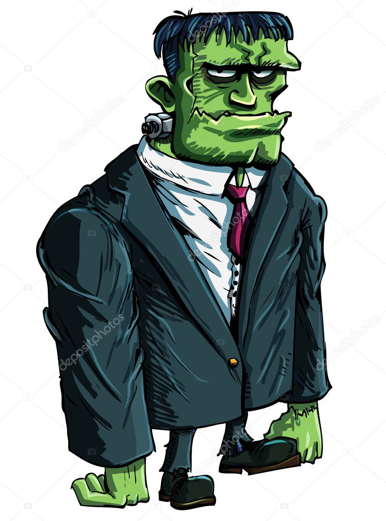 Cartoon Frankenstein moster as a boss