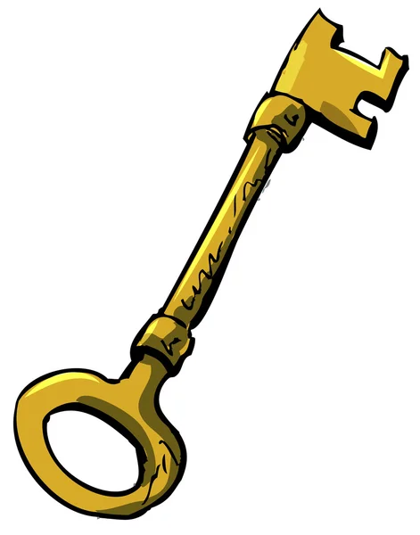 Illustration of gold key — Stock Vector