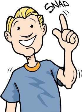 Cartoon of boy snapping his fingers clipart