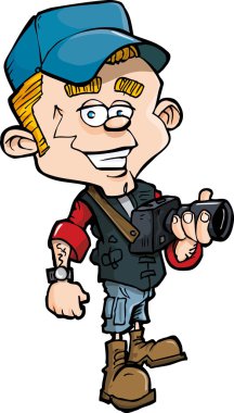 Cartoon photo journalist with a camera clipart