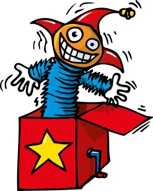 Cartoon of Jack in the box clipart