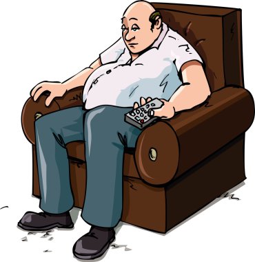 Cartoon of a Couch Potatoe clipart