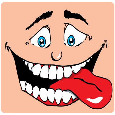 Cartoon Face of man with a big mouth clipart