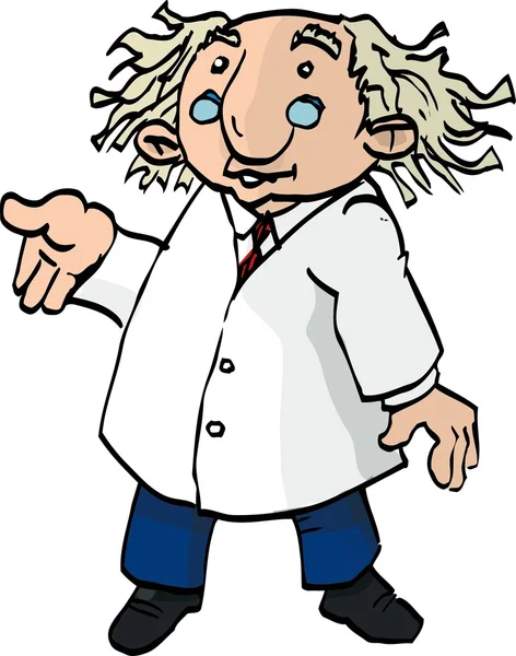 Cartoon-Professor mit wilden Haaren — Stockvektor