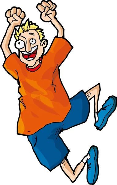 Cartoon van gelukkig jumper — Stockvector