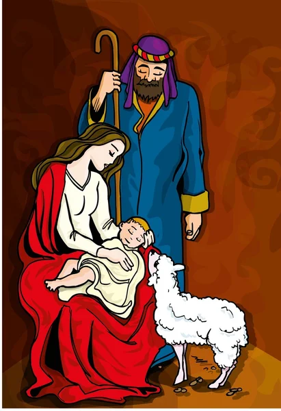 Beautiful Nativity Illustration — Stock vektor
