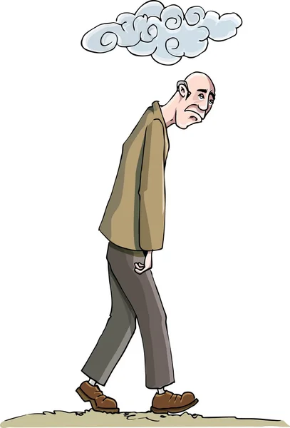 Caricature o homme coulé dans la dépression — Image vectorielle