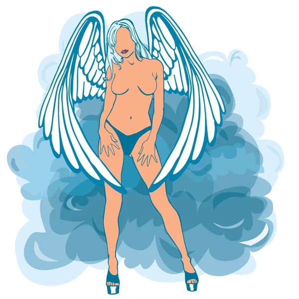 Abbildung einer Frau mit Flügeln — Stockvektor