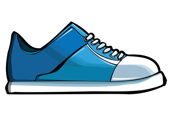 Blauwe sneaker of trainer — Stockvector