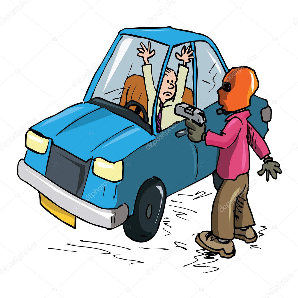 Cartoon Driver being held up
