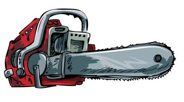 Illustration of old chainsaw clipart