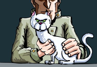 Mr Blofeld and his cat clipart