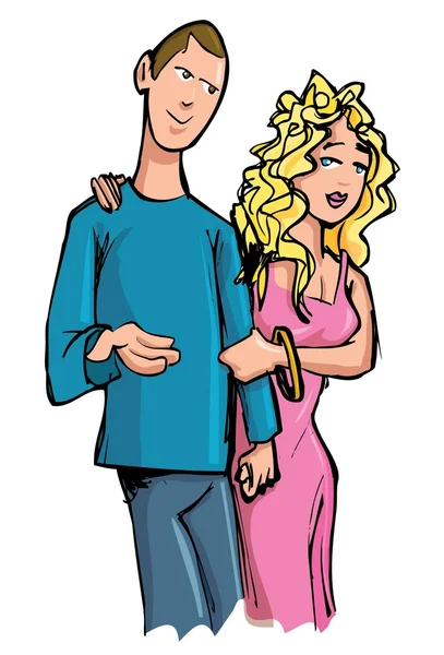 Cartoon Girlfriend and boyfriend — Stock Vector