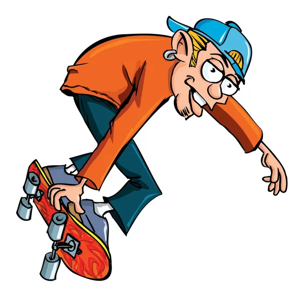 Karikatur eines Skater-Teenagers — Stockvektor