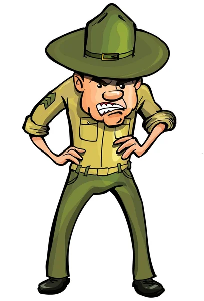 Wütender Cartoon-Drill-Sergeant — Stockvektor
