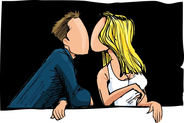 Verliebtes Paar küsst sich — Stockvektor