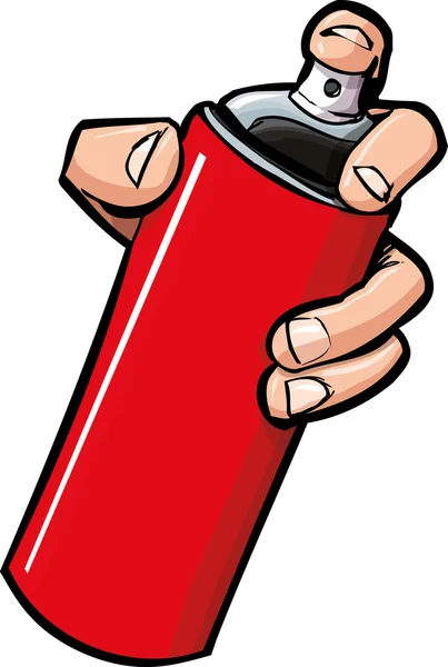 Stock vector Cartoon hand holding a spraycan