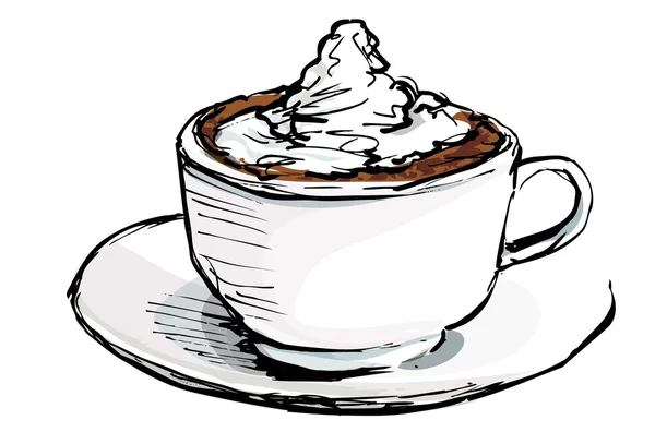 Dibujos animados de taza de café con crema — Archivo Imágenes Vectoriales