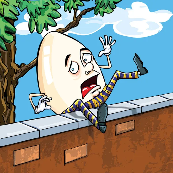 Humpty dumpty duvara düşen — Stok Vektör