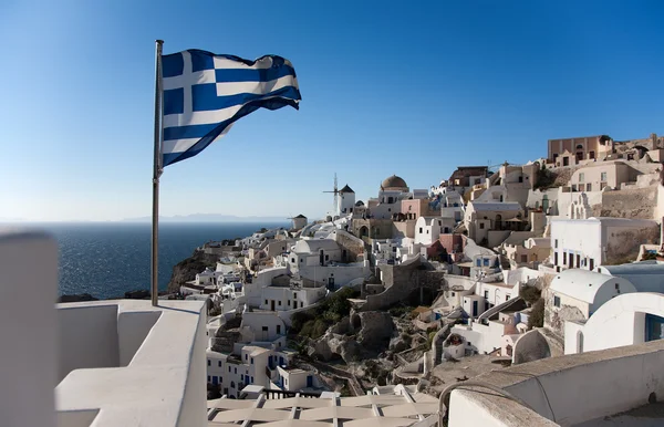 그리스 깃발 스톡 사진