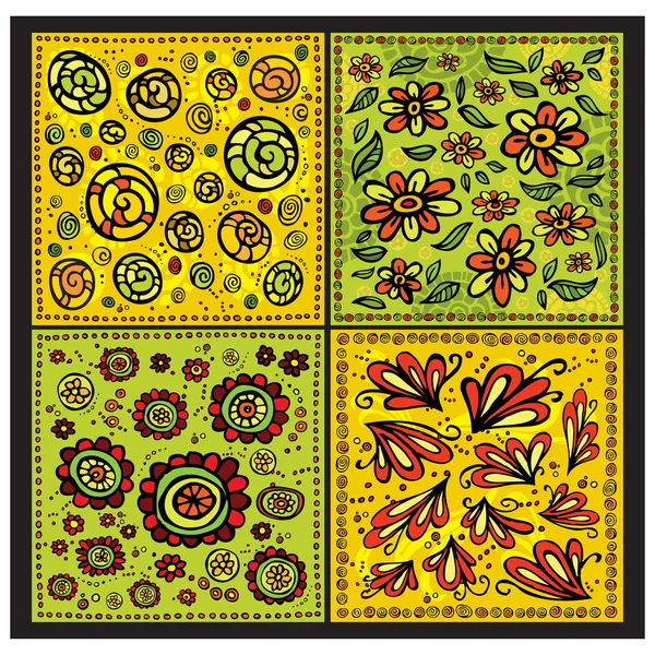 Декоративные цветочные узоры — стоковый вектор