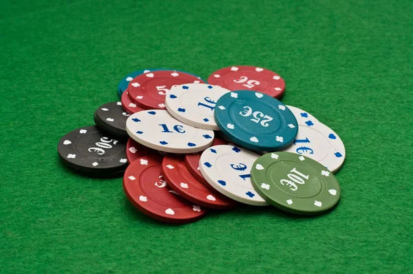 Haufen Pokerchips — Stockfoto