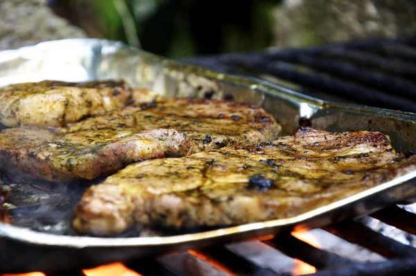 Steaks on the grill — Stock Photo, Image