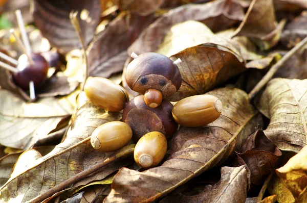 Figurine made of chestnuts — Stock Photo, Image