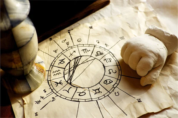 Horoszkóp és a boszorkányság Stock Kép