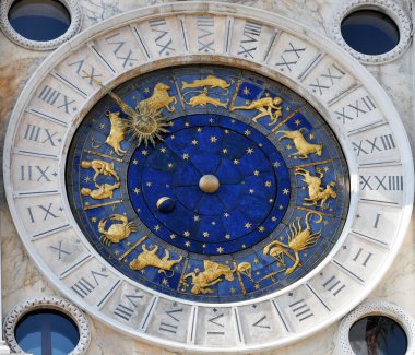 Astronomical Clock with Zodiac Signs clipart