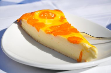 Cheesecake with tangerines clipart