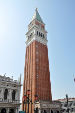 Campanile üzerindeki piazza di san marco, Venedik, İtalya