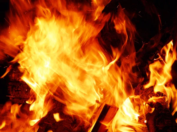 Detalhe de uma fogueira — Fotografia de Stock