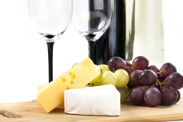奶酪和葡萄 — 图库照片
