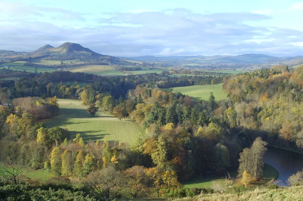 Eildon Hills from Scotts View with river Tweed — Stock Photo, Image