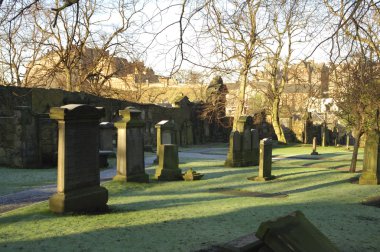 Edinburgh castle from Greyfriars in winter clipart