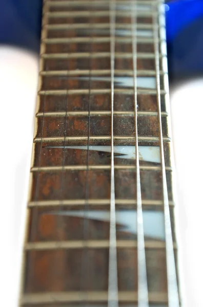 Cuello de guitarra eléctrica azul — Foto de Stock