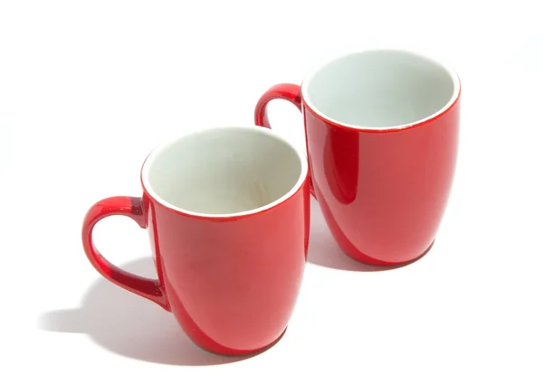 Two red mugs — Stock Photo, Image