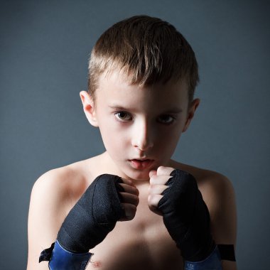 Training of the young boxer clipart