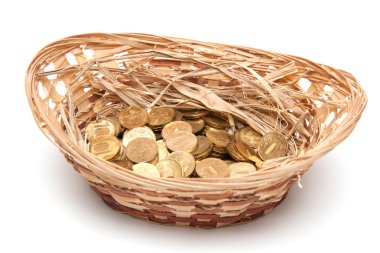 Basket with money clipart