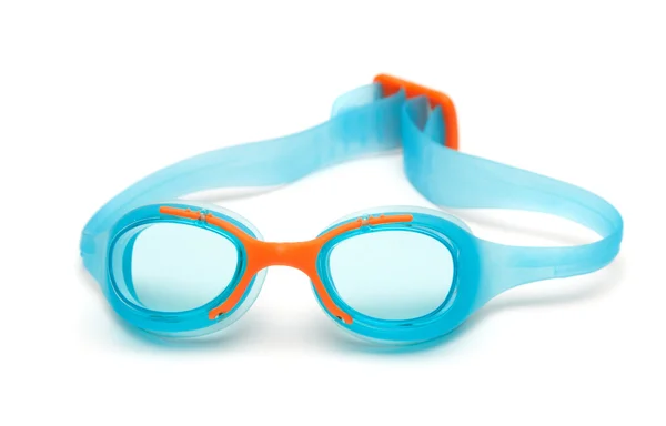 Blue glasses for swim on white background — Stock Photo, Image