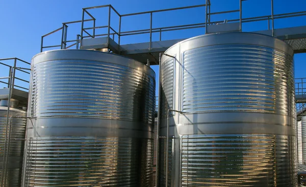 stock image Aluminum barrels for vine