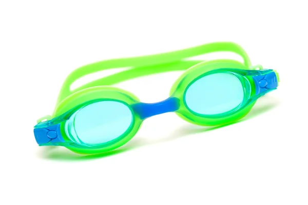 Occhiali per nuotare su sfondo bianco — Foto Stock
