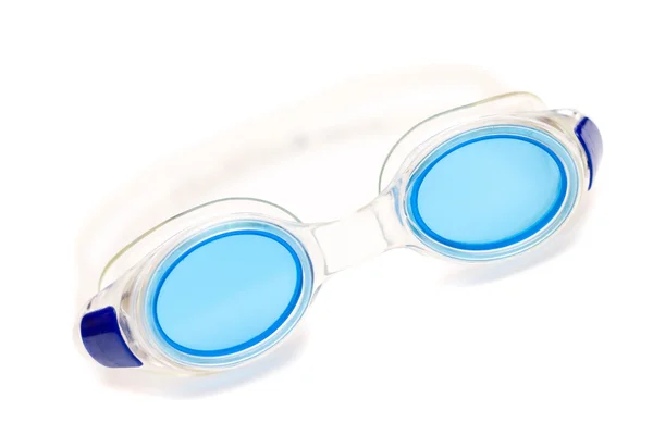 Beyaz zemin üzerinde yüzmek için gözlük — Stok fotoğraf