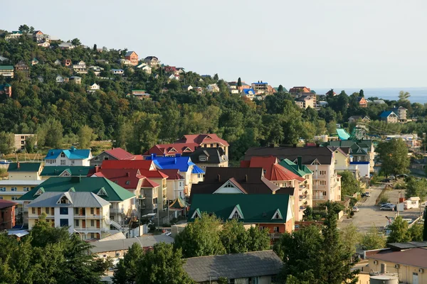Massor av hus på berg — Stockfoto
