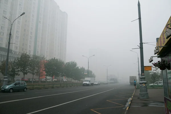 stock image Smog on the road in Russia