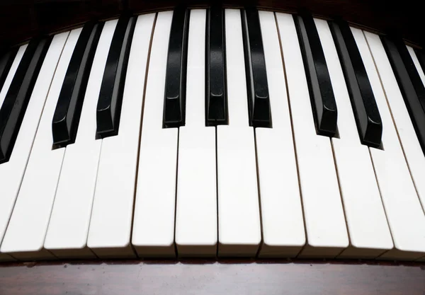 곡선된 피아노 키보드 — 스톡 사진